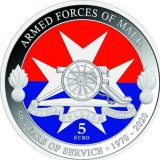 5 Euro 50th Anniversary of the Armed Forces of Malta - Copper–Nickel (CuNi) - Front