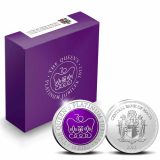 Queen Elizabeth II Platinum Jubilee Silver Proof Malta 10 Euro 2022 - Box and coins