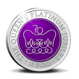 Queen Elizabeth II Platinum Jubilee Silver Proof Malta 10 Euro 2022 - Front