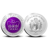Queen Elizabeth II Platinum Jubilee Silver Proof Malta 10 Euro 2022 - Side by side