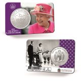Queen Elizabeth II Platinum Jubilee in Coincard 2.5 Euro 2022 - Coin in card - Side by side