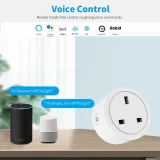 Smart WiFi Socket 20A UK Plug with Energy Monitoring - Voice Control - Compatible with Alexa & Google Home
