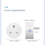Smart WiFi Socket 20A UK Plug with Energy Monitoring - Voice Control - Compatible with Alexa & Google Home